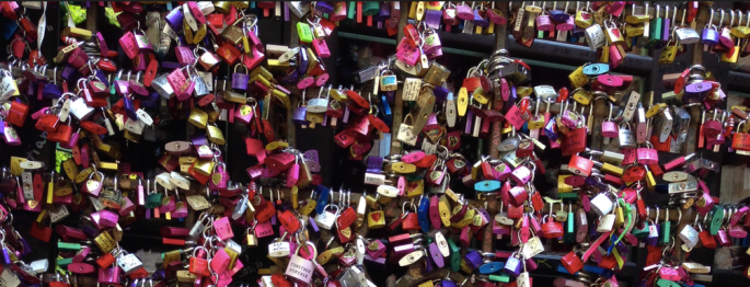 Love locks at Casa di Giulietta Verona, Italy