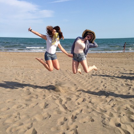 Silliness on the beach in Italy