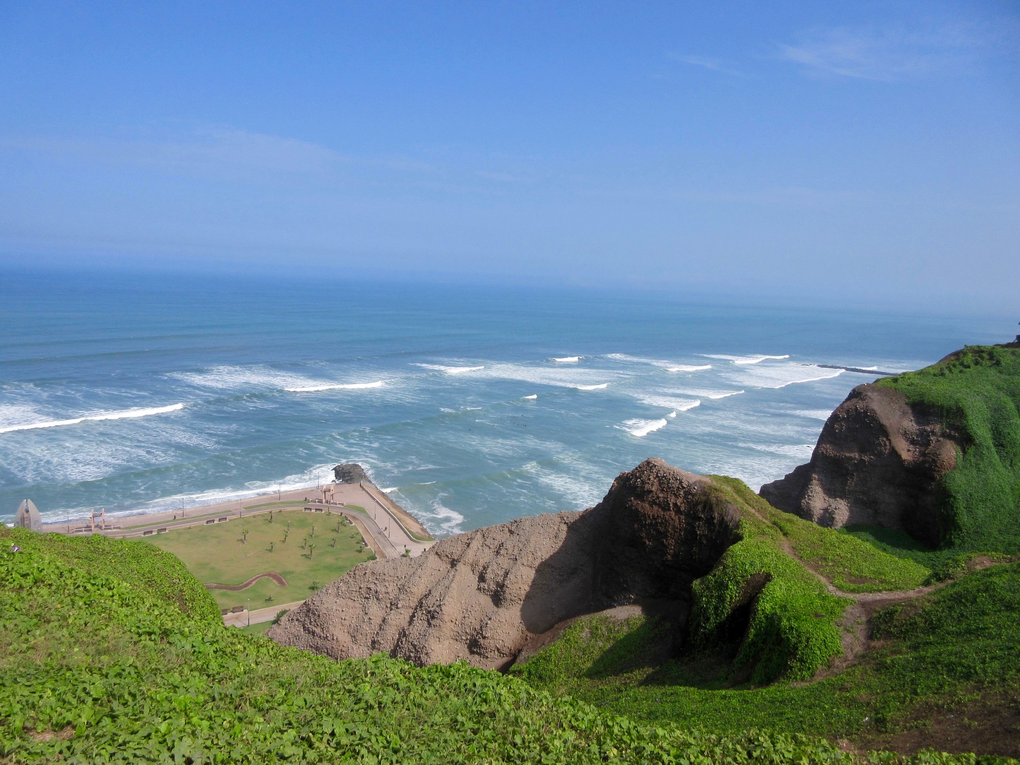 View of the coast in Miraflores, Lima Peru
