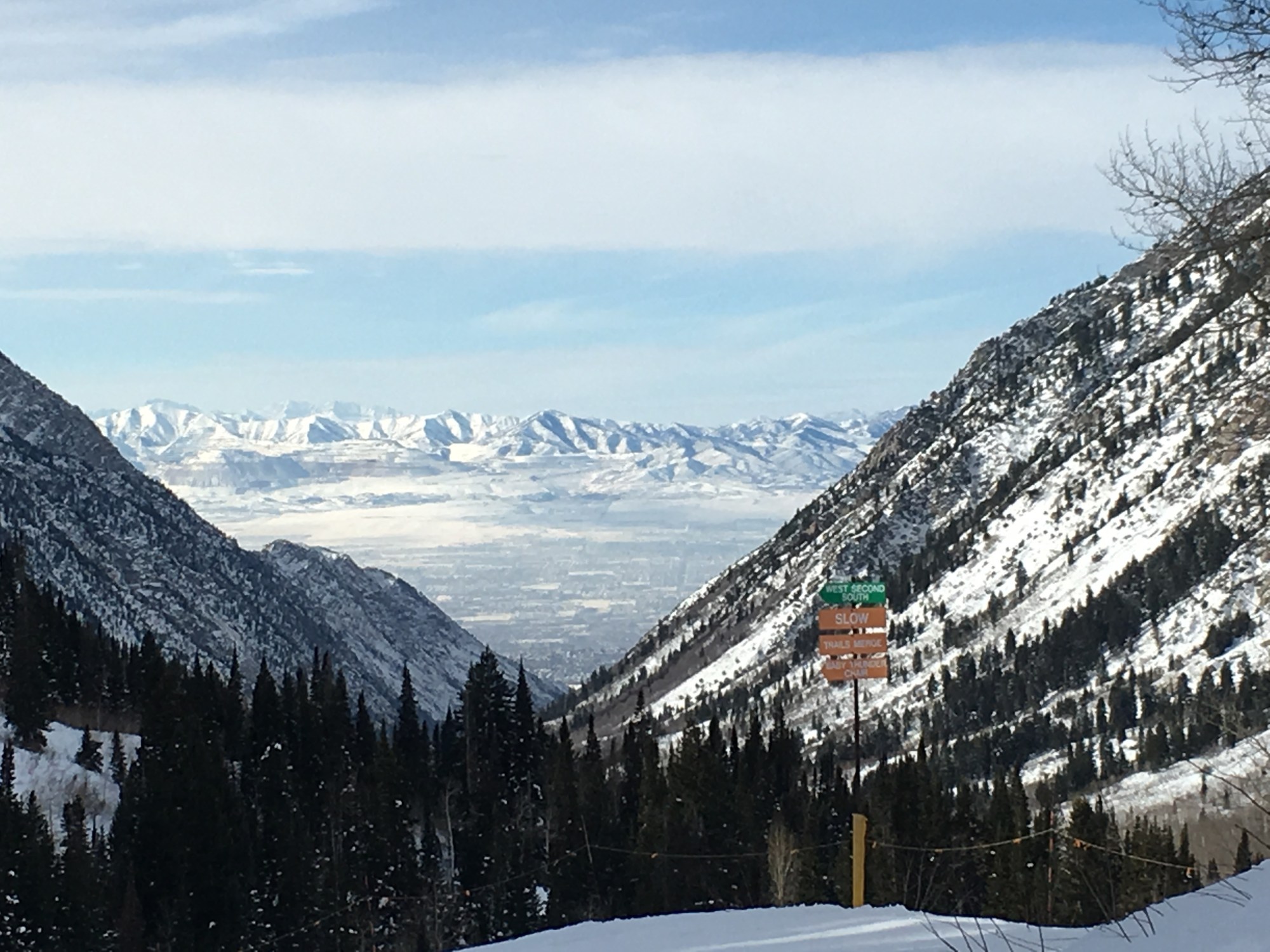 The view from the slopes of Snowbird, Utah