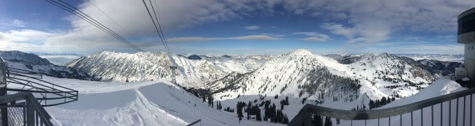 At the top of Hidden Peak, Snowbird, Utah