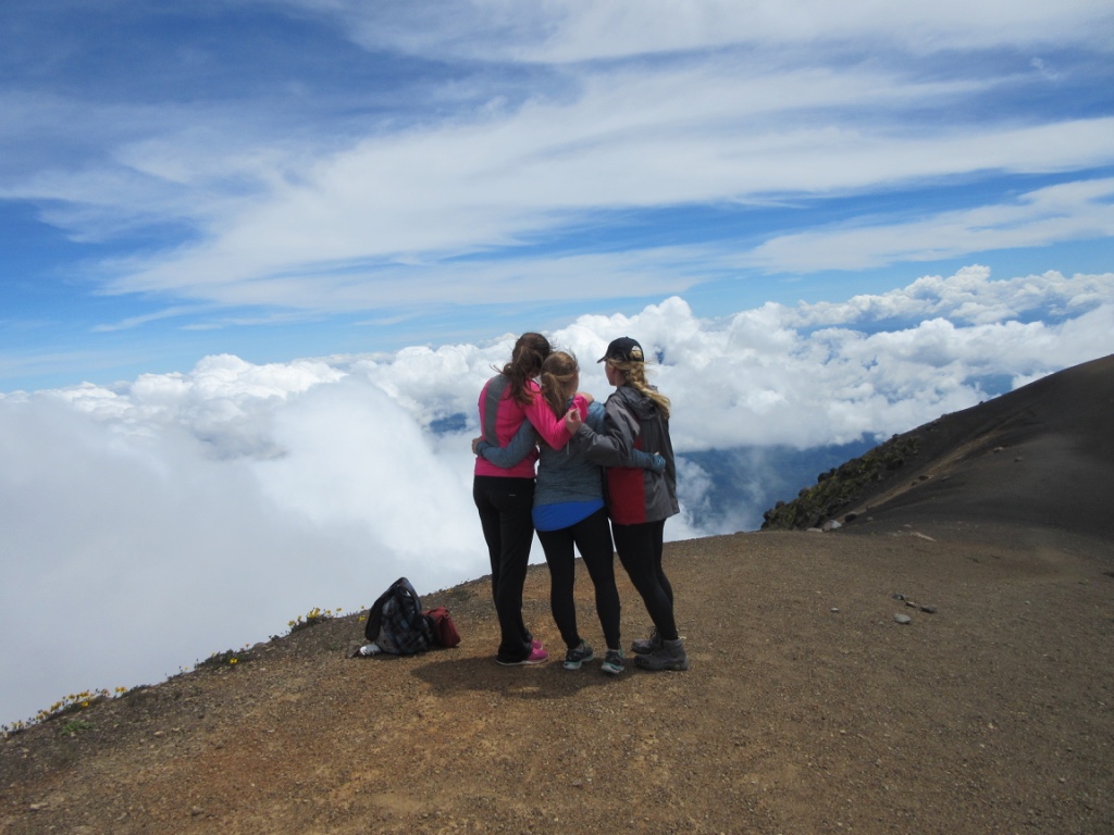 Atop of the Acatenango volcano in Antigua, Guatemala