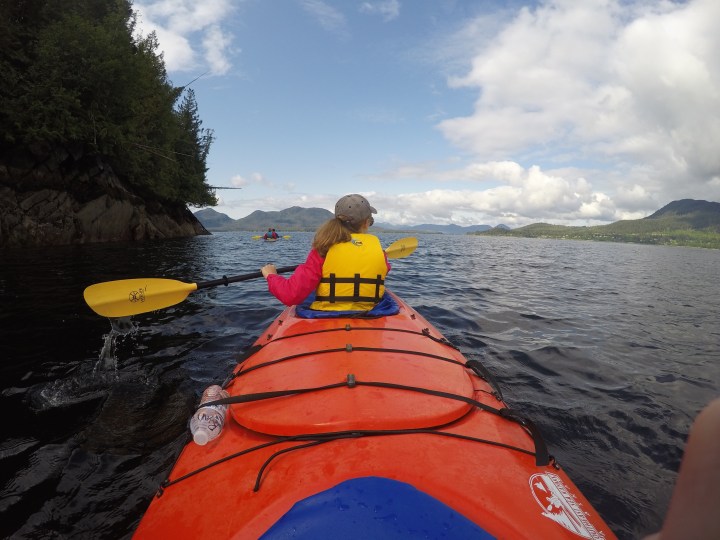 Sea kayaking in Orca Cove, Ketchikan Alaska