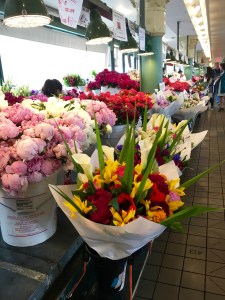 Flowers in Pike Place Market in Seattle, Washington
