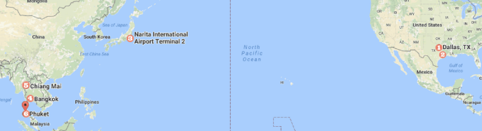 Thailand Trip Travel Map