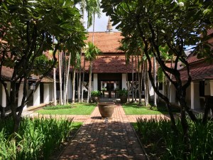 The lobby at the Rachamankha hotel in Chiang Mai, Thailand
