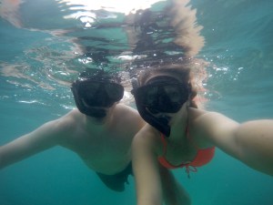 Snorkeling outside of Maya Bay in the Phi Phi islands, Thailand