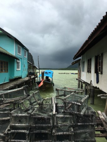 A floating fishing village outside of Phuket, Thaliand