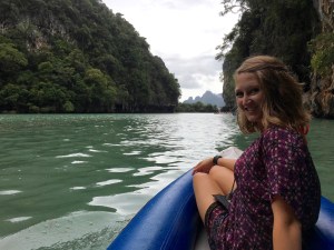 Canoeing outside of Phuket, Thailand