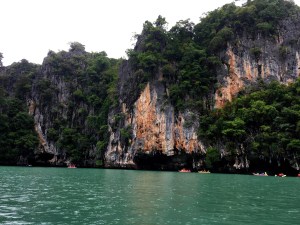 Canoeing outside of Phuket, Thailand