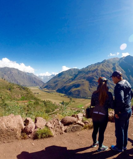 My dad and I looking over the Sacred Valley on the way to Machu Picchu, Peru