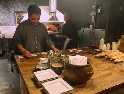 The hearth at Common Fire in Taos, New Mexico