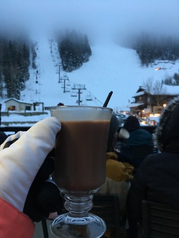 Hot coco to stay warm while waiting for the Taos Ski Valley fireworks