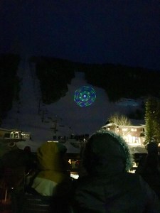 The laser light show on New Years in Taos Ski Valley