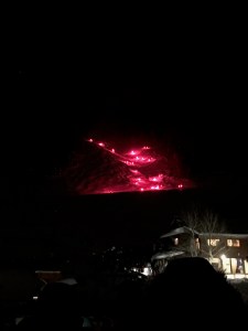 The parade of lights on New Years in Taos Ski Valley