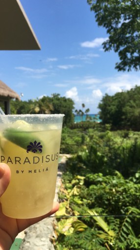 Enjoying a margarita at The Grill at Paradisus La Perla, Playa Del Carmen