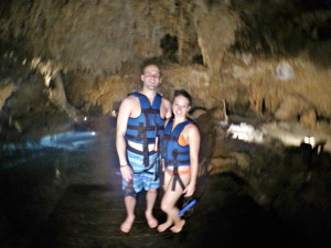 Exploring the waters of a cenote in Tulum, Mexico