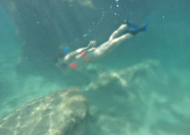 Snorkeling in a lagoon in Mexico