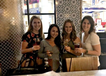 At Cafe Izmar in the DFW airport on the way to Sonoma!