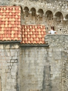 Climbing the wall around Old Town Dubrovnik, Croatia