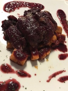 Duck in a plum sauce with duck with roasted sweet potatoes at the Dubrovnik Place Hotel