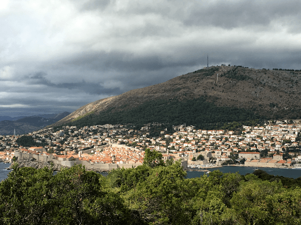 The view of Old Town on the Island of Lokrum, Croatia
