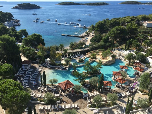 Our view at the Amfora Hvar Grand Beach Resort in Croatia