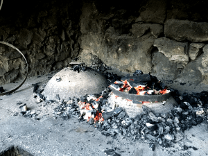 Our dinner cooking at Stori Komin on the island of Hvar, Croatia