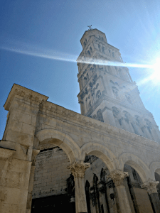 The bell tower in the palace in Split, Croatia
