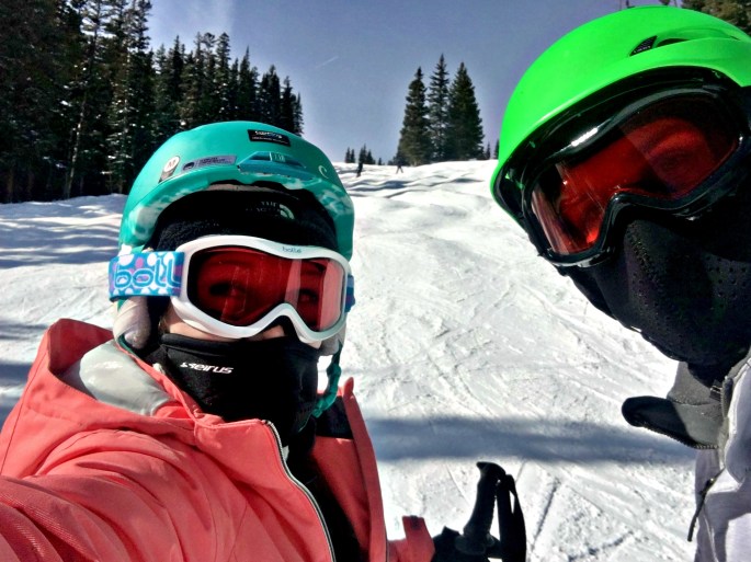 We made it down the moguls on peak 9 in Breckenridge, Colorado
