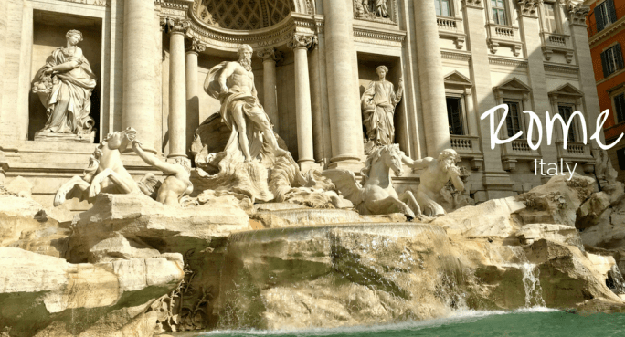 At the Trevi Fountain in Rome, Italy