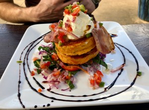 Sweet potato cakes from Hot Waves Cafe in Hahei, New Zealand