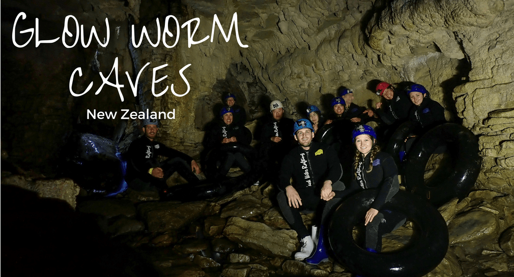 Deep in the glow worm caves during the Black Labyrinth Tour in Waitomo, New Zealand