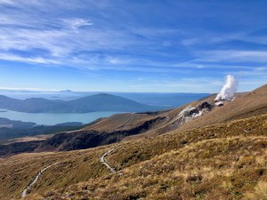 Hiking the back half of the Tongariro Alpine Crossing, New Zealand
