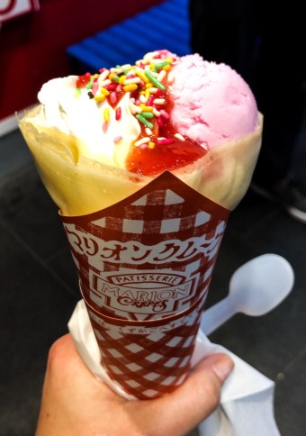 Ice cream crepe in Hiroshima, Japan