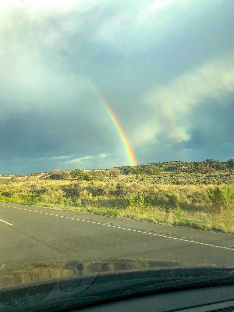 Double rainbow on the way to Santa Fe