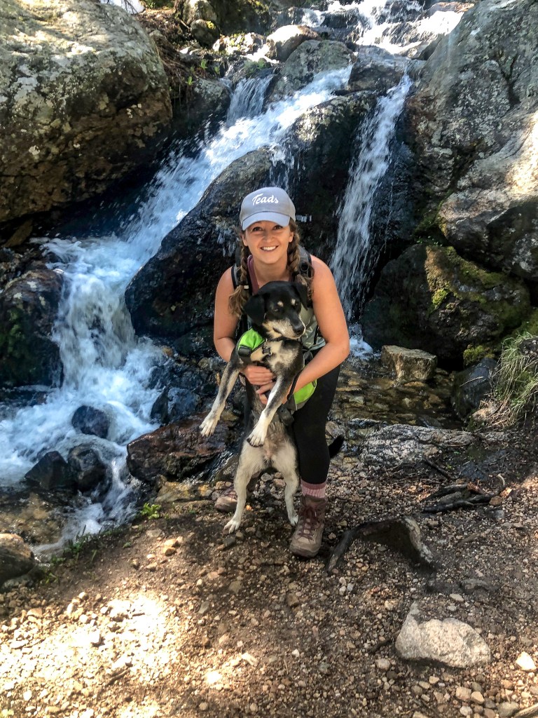 Dixie on the hike to Nambe Lake in Santa Fe, NM